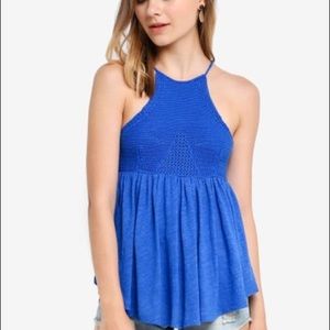 Blue Free People Road Trip Tank ✌🏻